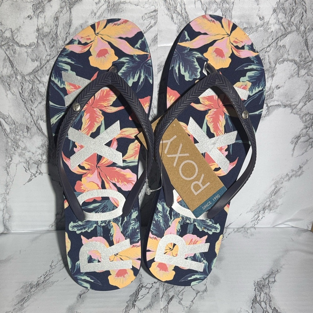 Roxy Women's Floral Flip Flops NWT